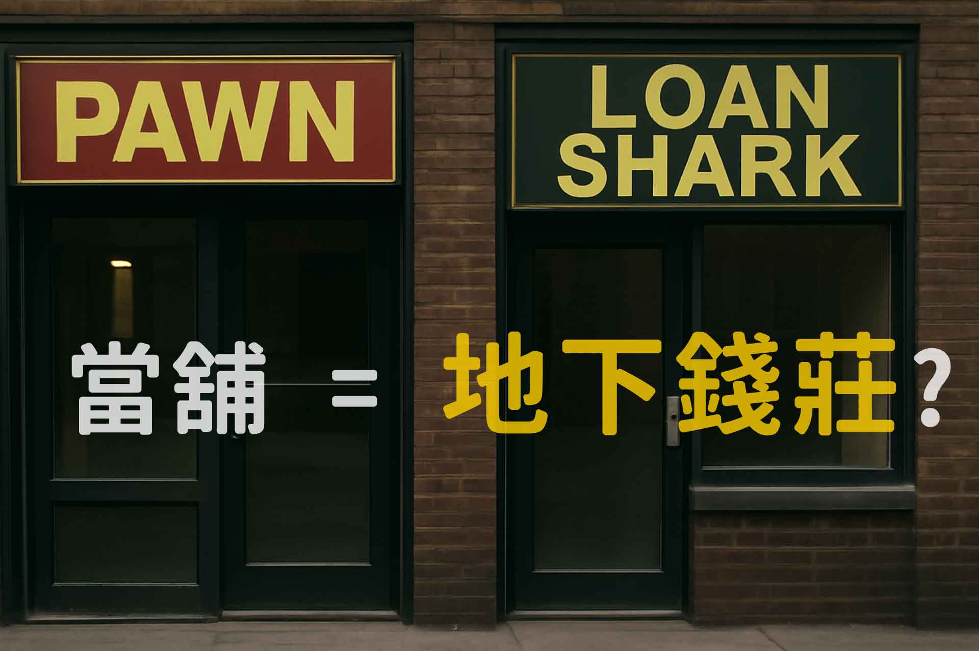 當舖是地下錢莊嗎?