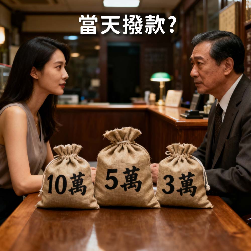 合法小額借款3萬.5萬.10萬，當天撥款?